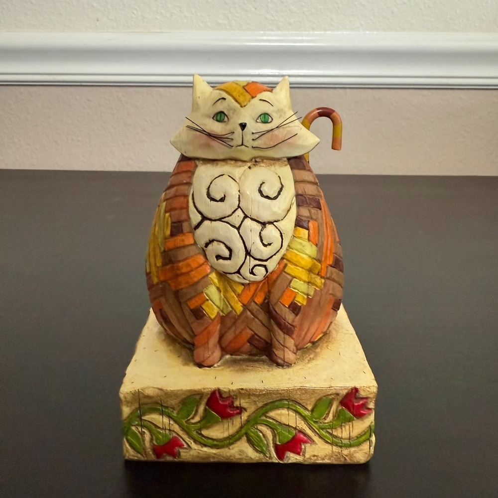 2003 Jim Shore Heartwood Creek 114422T Elijah Red Tabby Kitty Cat Figurine